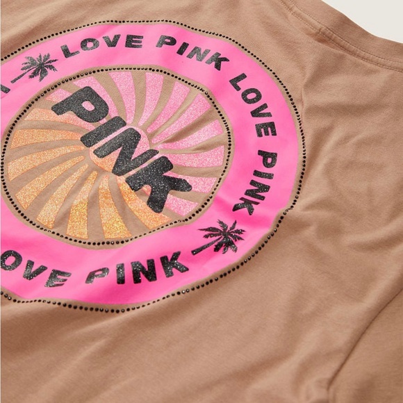 Brand new pink campus short sleeve tee and matching foldover shorts - Picture 3 of 5